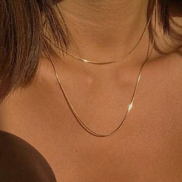 NEW 18K GOLD 18” SNAKE CHAIN NECKLACE - Picture 1 of 4